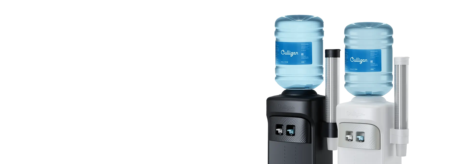 Dispensadores de água de garrafão CB Core em preto e branco